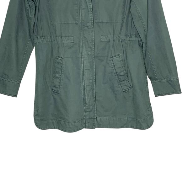 Marine Layer M Cotton Linen Blend Charlotte Utility Jacket Blue Green - Picture 5 of 11